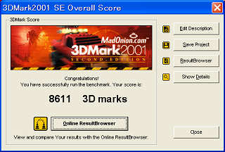 3DMark2001SE Score 8611